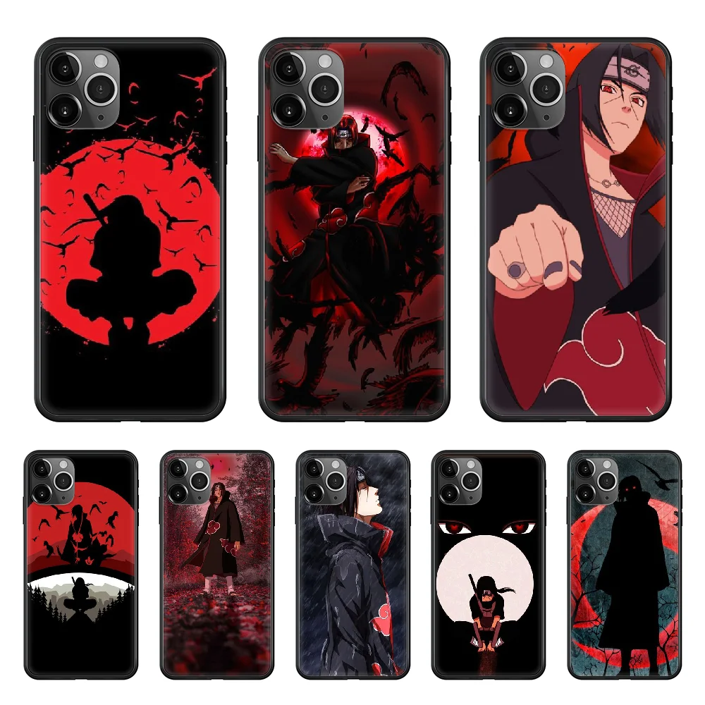 

Anime Naruto Sasuke Case Phone Case cover For Iphone 12 11 8 7 XR PLUS X XS PRO SE 2020 MAX black prime 3D cover fashion Etui