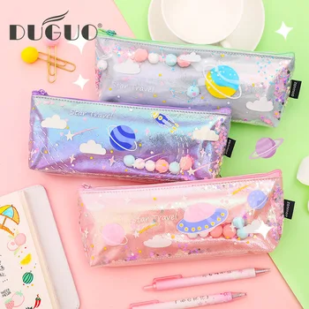 

DUGUO cute stationery creative star sandpaper pen bag ins personality stationery bag waterproof brilliant pen bag kawaii supplie