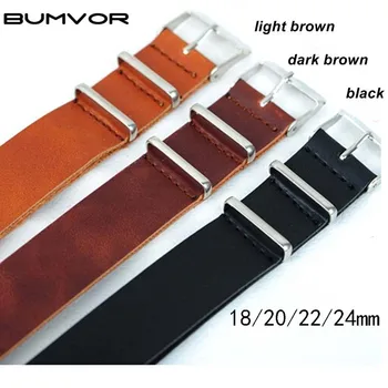 

High Quality PU Leather ZULU Strap Strap NATO Imitation Leather Strap Universal 18mm 20mm 22mm 24mm Watch Accessories