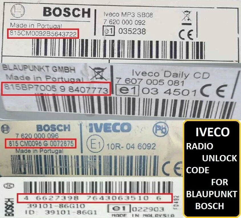 Unlock Pin Code For Iveco Daily Blaupunkt Bosch Iveco Cd Radio Code Stereo  - Diagnostic Tools - AliExpress