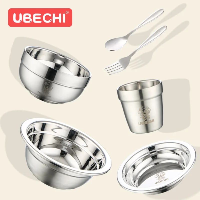 

Gift Set Bowl Spoon Kitchenware Six Pieces Set Children Chinese Style Daily Use the Department Store Tableware Dishes Dish Gift