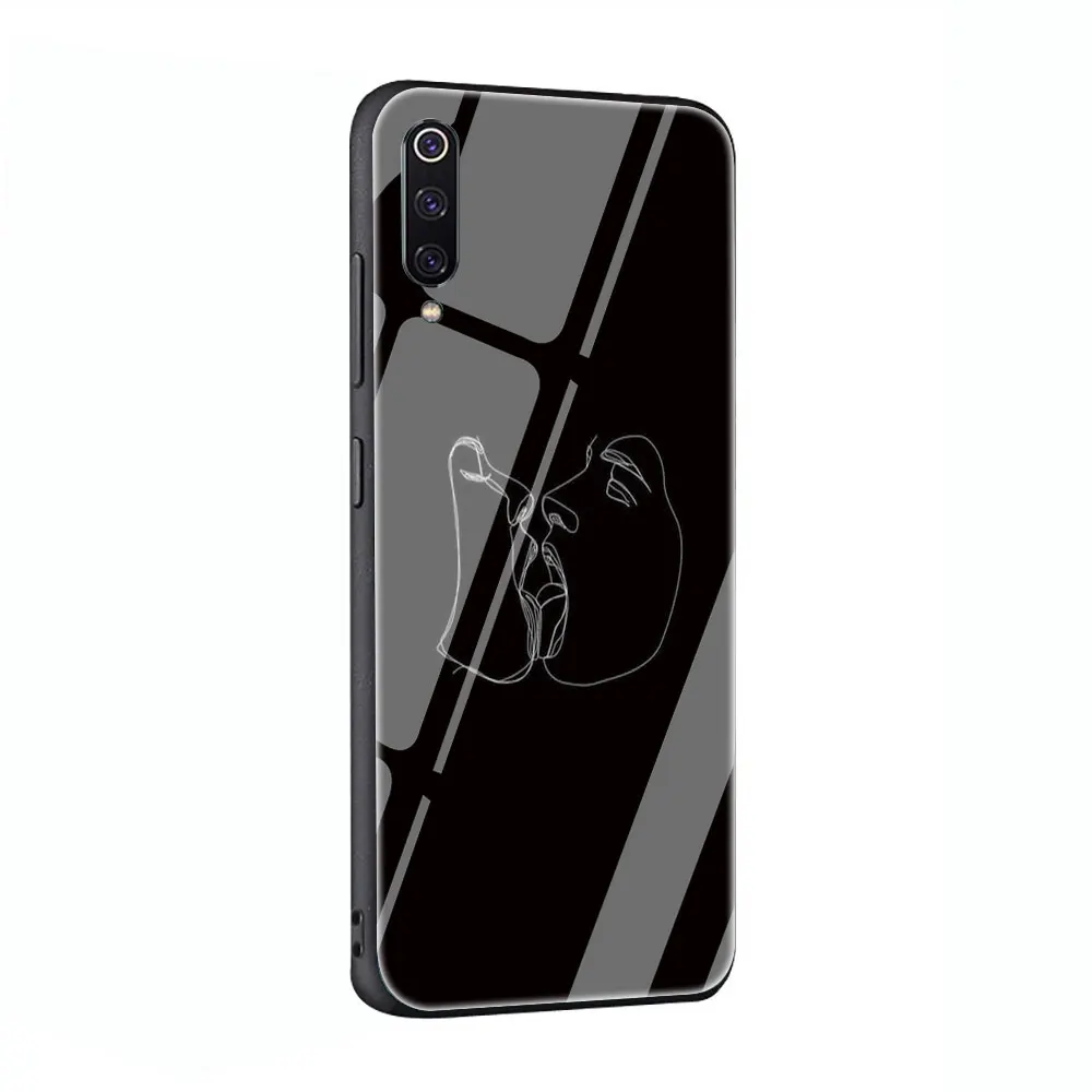 Чехол для телефона с абстрактными линиями из закаленного стекла для Xiaomi mi 8 9 Red mi 4X 6A Note 5 6 7 Pro Pocophone F1 - Цвет: G4