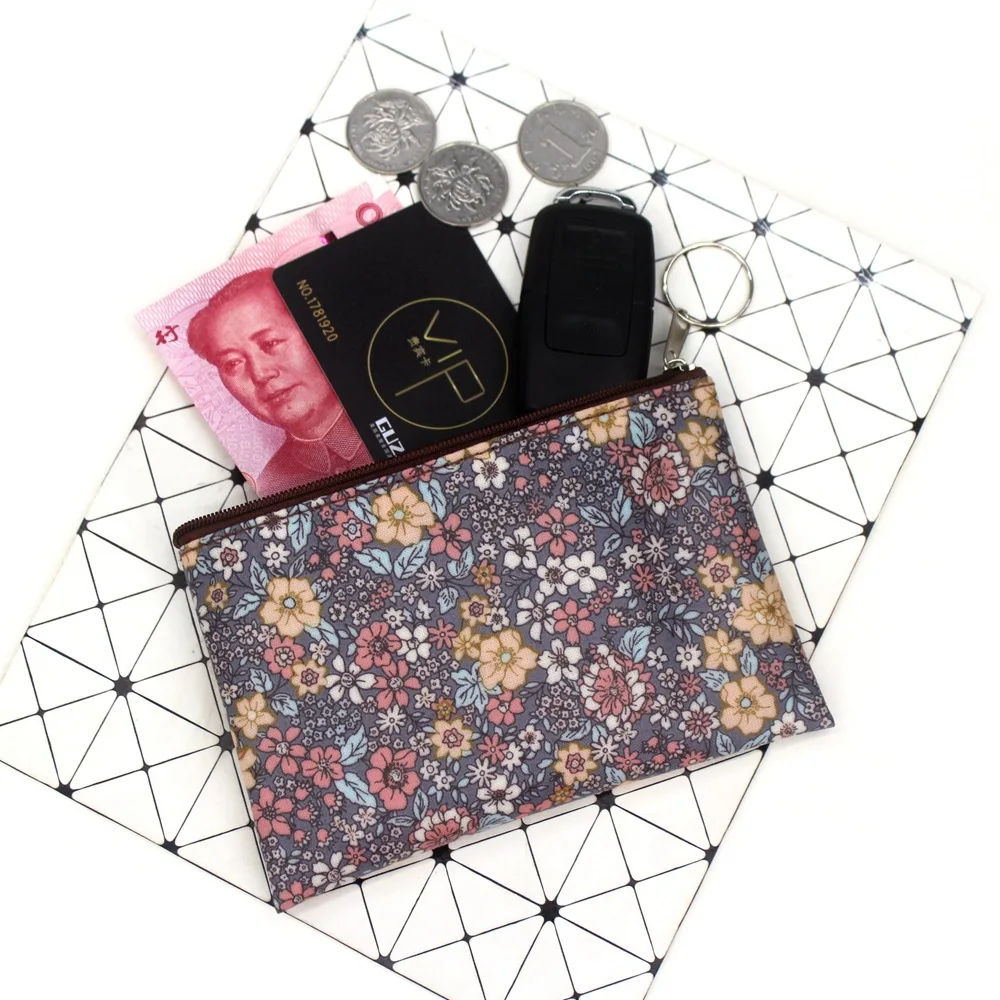 Classic Print Creative Coin Purse Flower Pattern Change Purse Lady Card Holding Small Square Wallet Vintage Student Mini Wallet