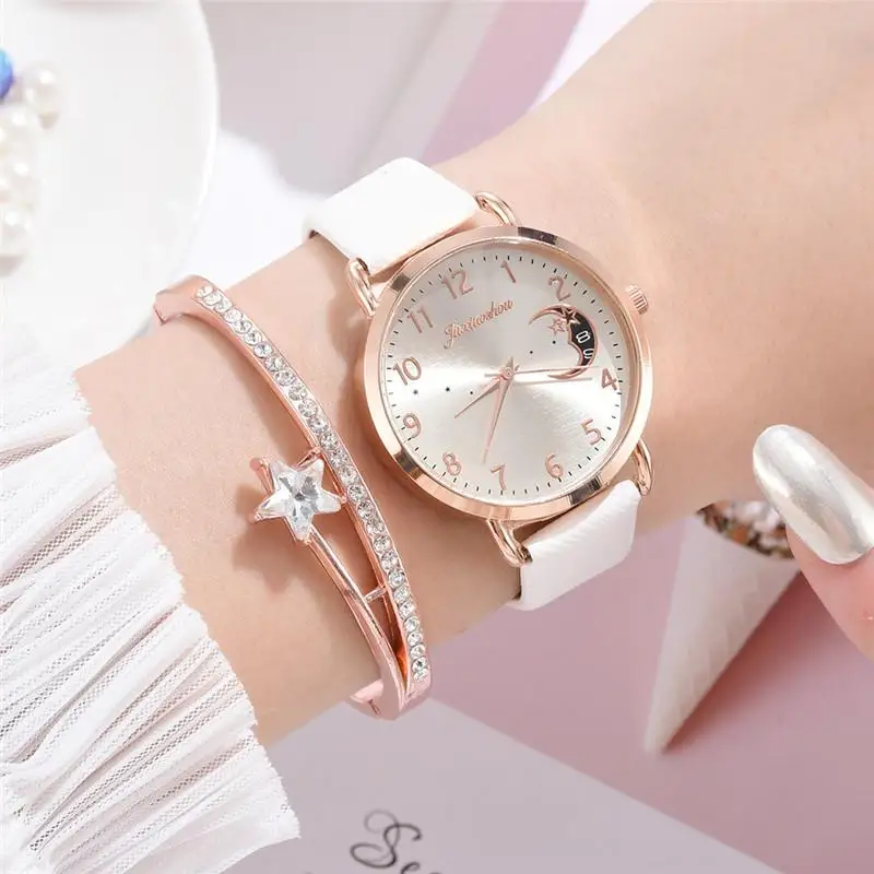

Women Fashion White Watch Quartz Leather Ladies Wristwatches 2019 New Brand Simple Number Dial Woman Clock Montre Femme