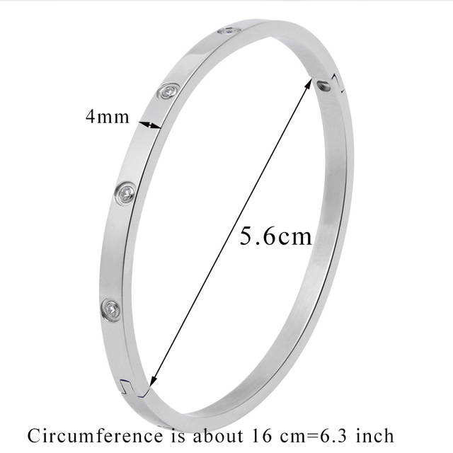 Lovers Bracelets Woman Bracelets Stainless Steel Bangles and Bangles Cubic Zirconia Golden Woman Jewelry Gifts
