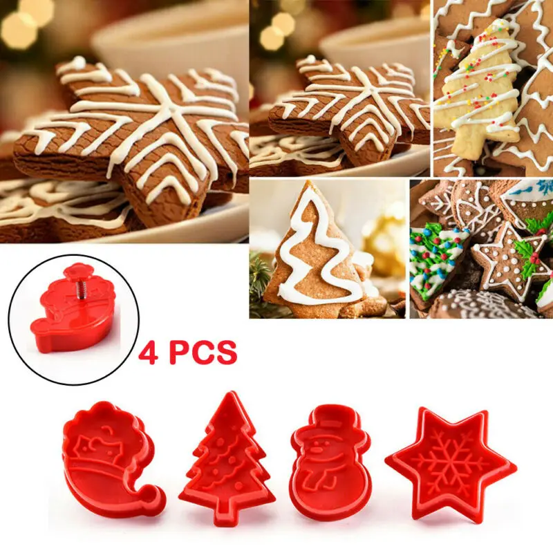 4 шт./компл. Рождество форма для печенья, торта Fondant(сахарная) Рождественский Санта Клаус носки с оленями для выпечки DIY Плесень наборы для ухода за кожей под давлением инструменты для украшения торта