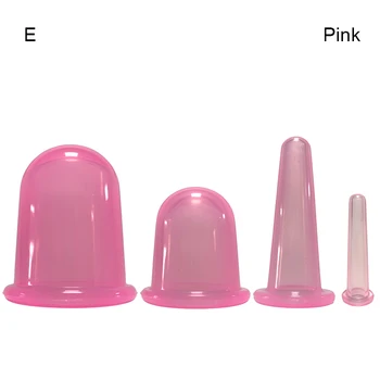 

Vacuum Silicone Cupping 4 Size Devices Anti-cellulite Slimming Massage Cups for Full Body Face Back Massager Cupping Pink