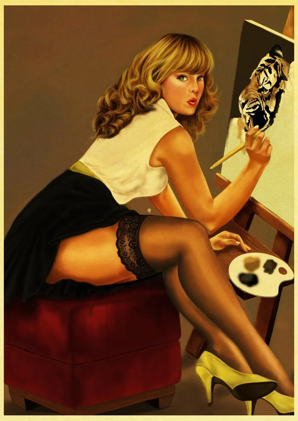 Vinatge-World-War-II-Sexy-Pin-up-Girl-Retro-Poster-Canvas-Paper-Printed-Sexy-Lady-Art(19)