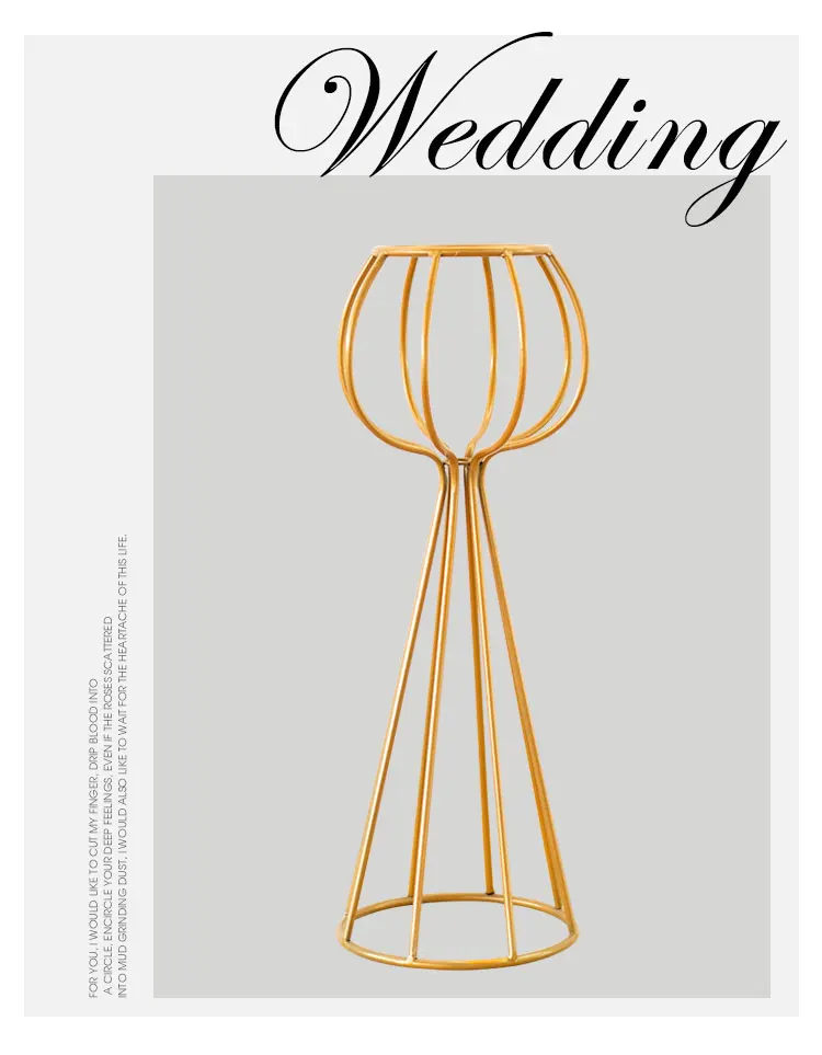 Железная Цветочная подставка, ваза, свадебные реквизиты, кованый искусственный цветочный стол, Центральные элементы, дорога, цветочный шар, ваза, золото, белый