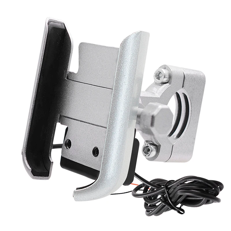 Motorbike Mirror/Handlebar Phone Holder Stand 360 Rotate Bracket for Universal Phones TD326 - Цвет: Silver Handlebar