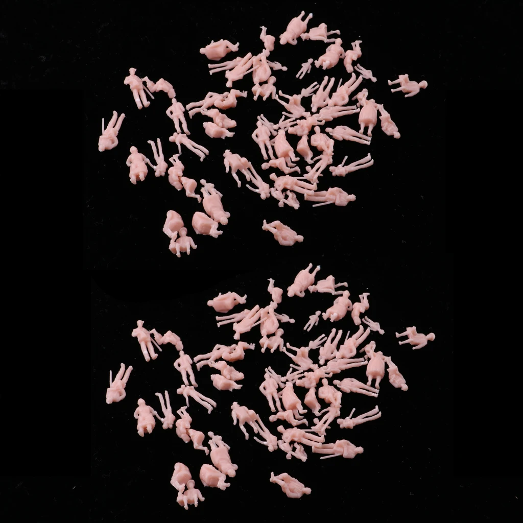 120pcs 1:87 HO Scale 15mm Human Unpainted People Figures ,Railway Street Models Sandtable Accessories