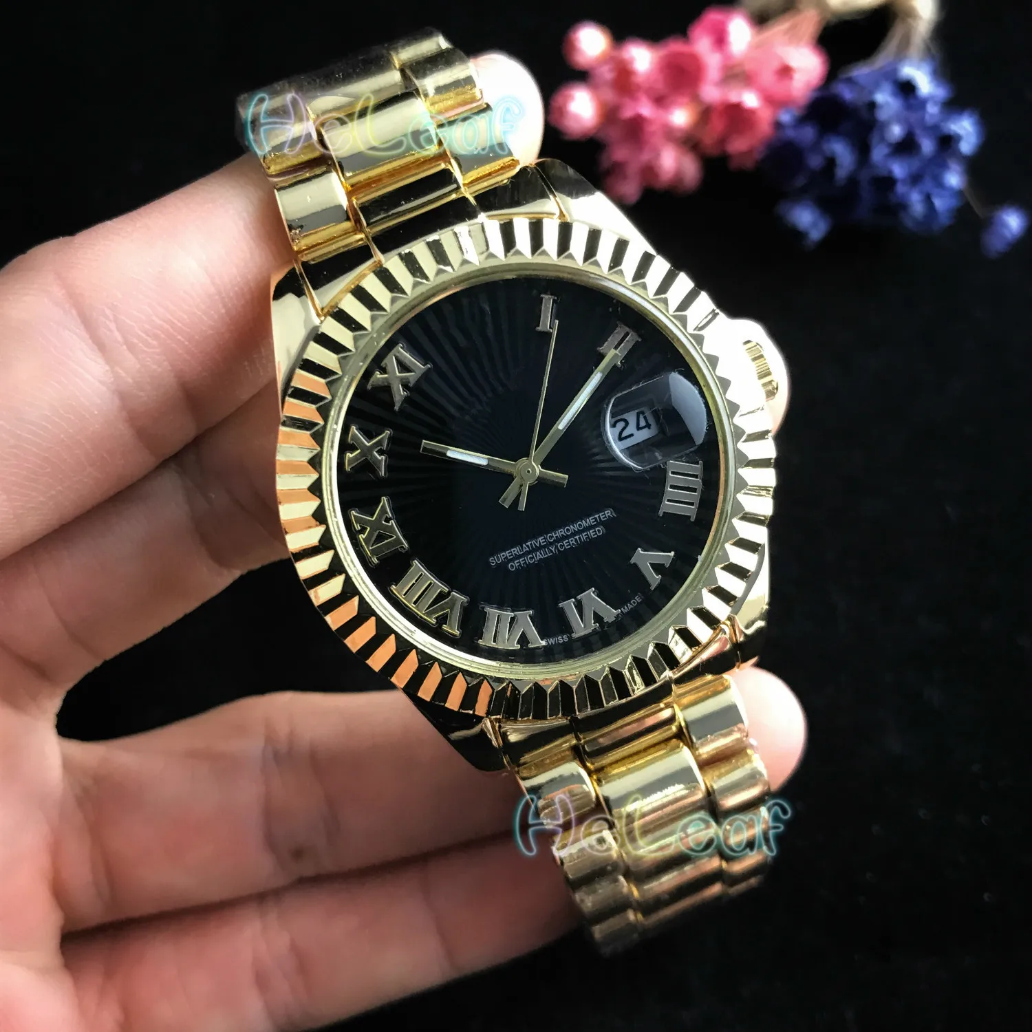 

Fashion brand Women Watches Silver Gold Round Stainless Steel Band Quartz Watch Female diamond Black Clock reloj mujer relogios