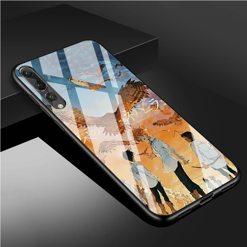 The Promised Neverland anime Tempered Glass Phone Case For Huawei P20 P30 P40 P40 Lite Pro Psmart Mate 20 30 Cover Shell huawei snorkeling case Cases For Huawei