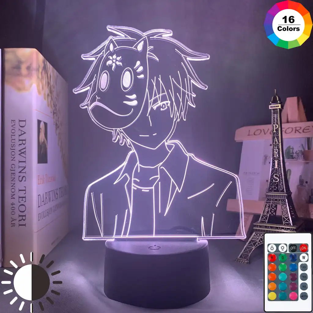 picture E-Girl Room Decor anime night light hotarubi no mori e ginn figure for kids girl room decor movie the light of the fireflies forest kinn gift lamp