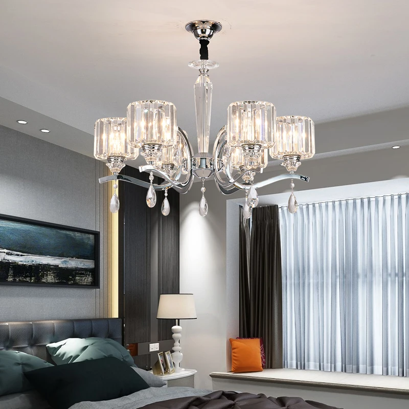 American Luxury LED chandelier lighting K9 Crystal dining living room hanging lamp Modern bedroom restaurant villa luminaires