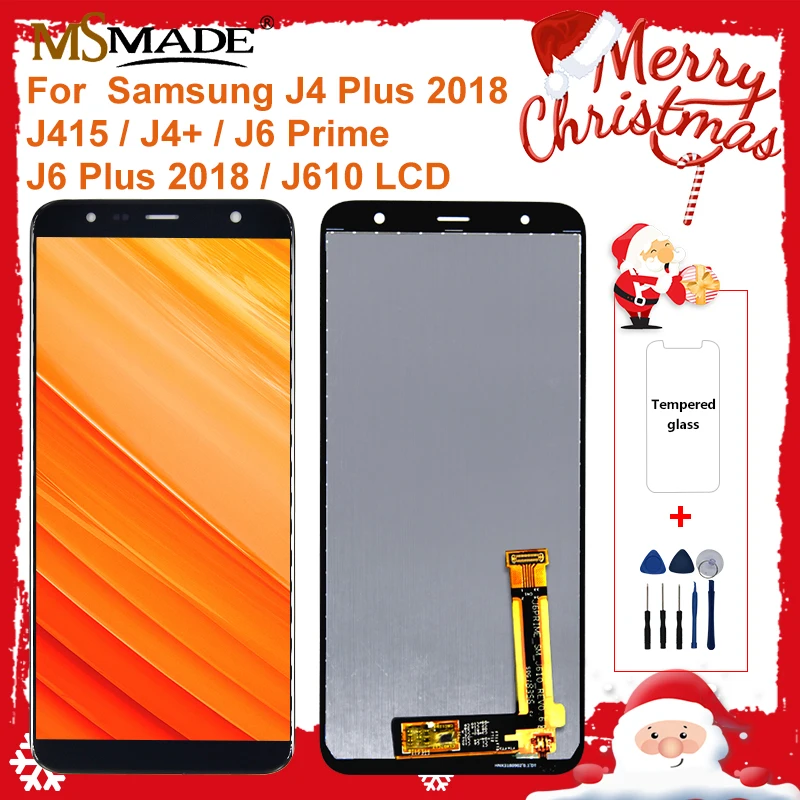 6,0 '' ЖК-дисплей для samsung Galaxy J6 Plus J6+ J610 J610F J610FN ЖК-дисплей сенсорный экран дигитайзер Запасные части бесплатный подарок