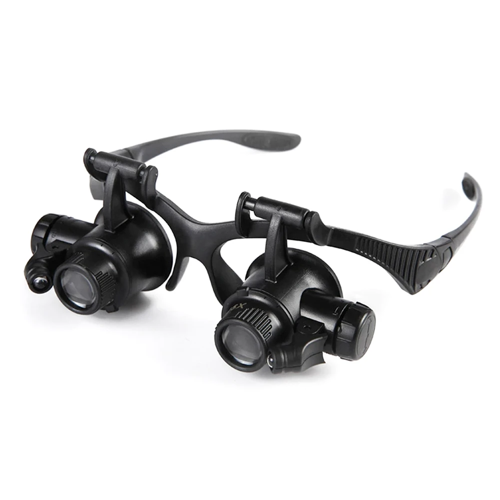 

1 Set Magnifier Double Eye Jewelry Watch Repairs Tool 10X 15X 20X 25X Magnifying Glass with LED For Camera Watch Electronics