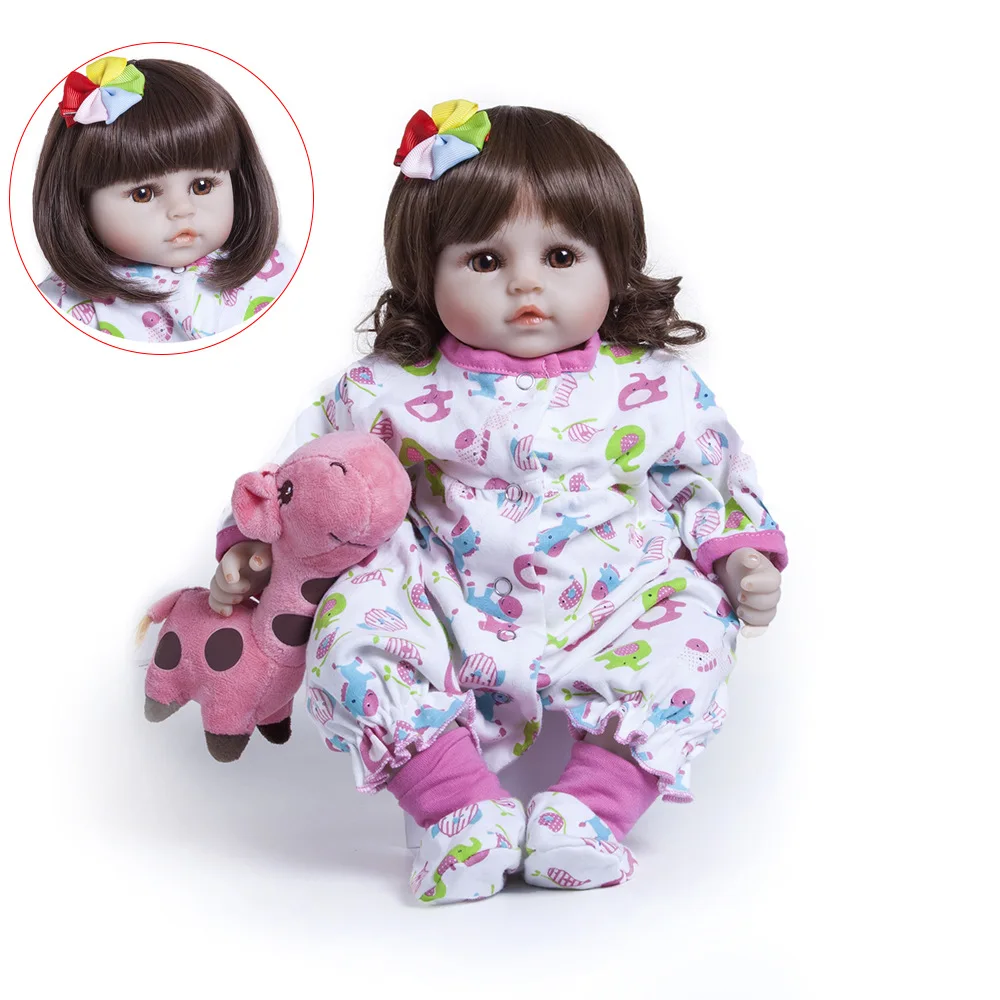 Pickwoo 18 дюймов 48 см bebes кукла-реборн для маленьких девочек Мягкие силиконовые куклы Boneca reborn Brinquedos Bonecas подарки на день детей игрушки