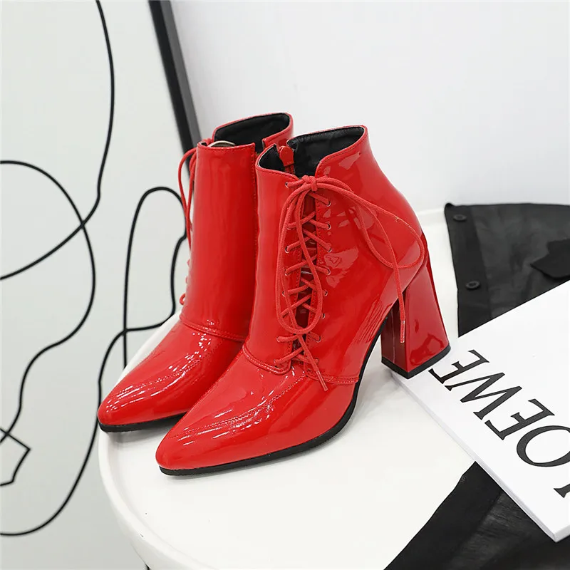 ESRFIYFE 2020 New Large Size Women Boots Fashion Pointed Toe High Heels Women's Shoes Sexy Autumn Winter Ankle Boots Female
