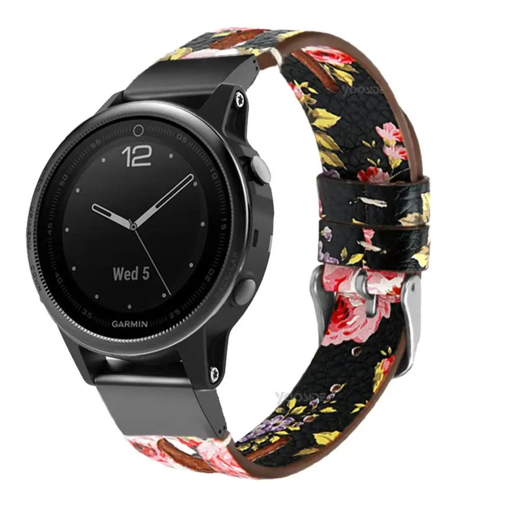 Браслет YOOSIDE 20 мм Quick Fit из искусственной кожи и нержавеющей стали для часов Garmin Fenix 5S/Fenix 5S Plus