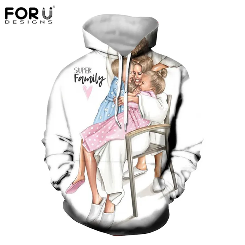 FORUDESIGNS,, Женская толстовка с принтом «супер мама», Женские топы для девочек, пуловер в стиле Харадзюку, Зимние удобные эстетические модные толстовки - Цвет: HMD989Z72W