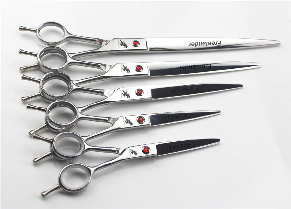 5.5/6.0/7.0/8.0/9.0 inch Professional Pet Scissors Hair Cutting Shears Dog Grooming Scissors Straight Haircut Tools 440C Silver