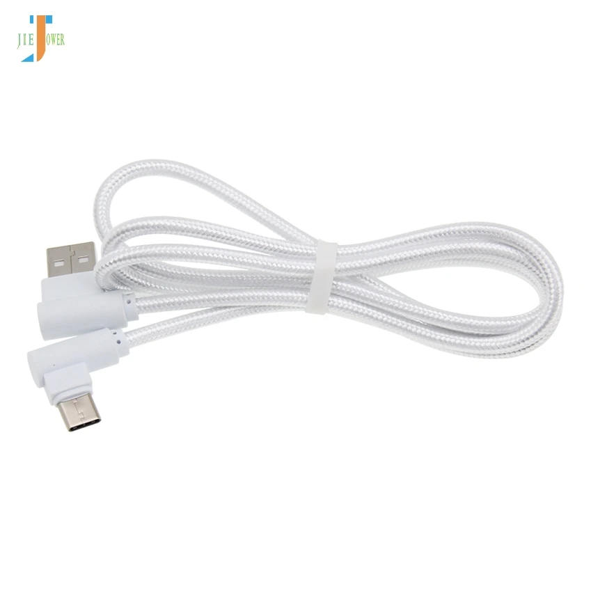 100 шт/партия usb type C кабель 90 градусов локоть для samsung Galaxy S9 S8 Note 8 USB C зарядное устройство USB кабель для Xiaomi Mi9 Oneplus 6 - Цвет: Белый