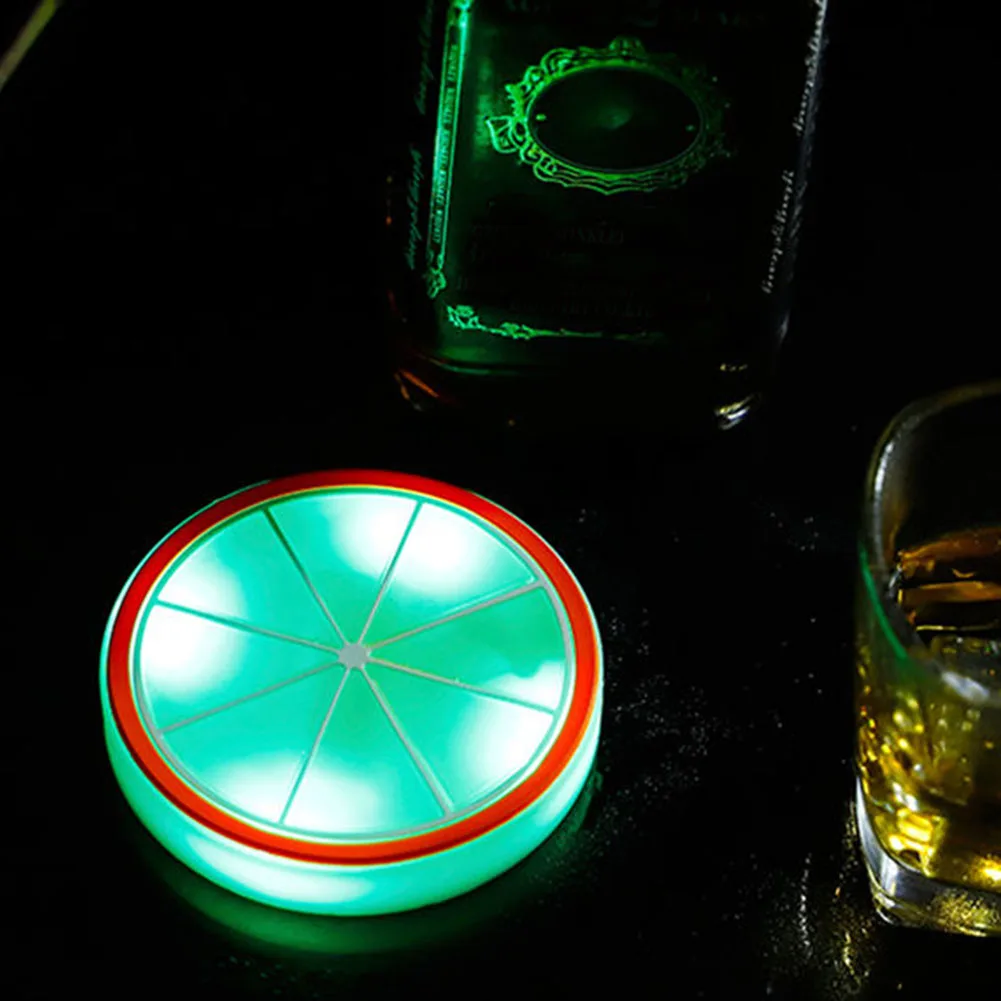 

Cup Mat Lighting Up Home ABS Party Touch Switch Bar LED Coaster Glow Tableware Club Color Changing Bulb Rechargeable
