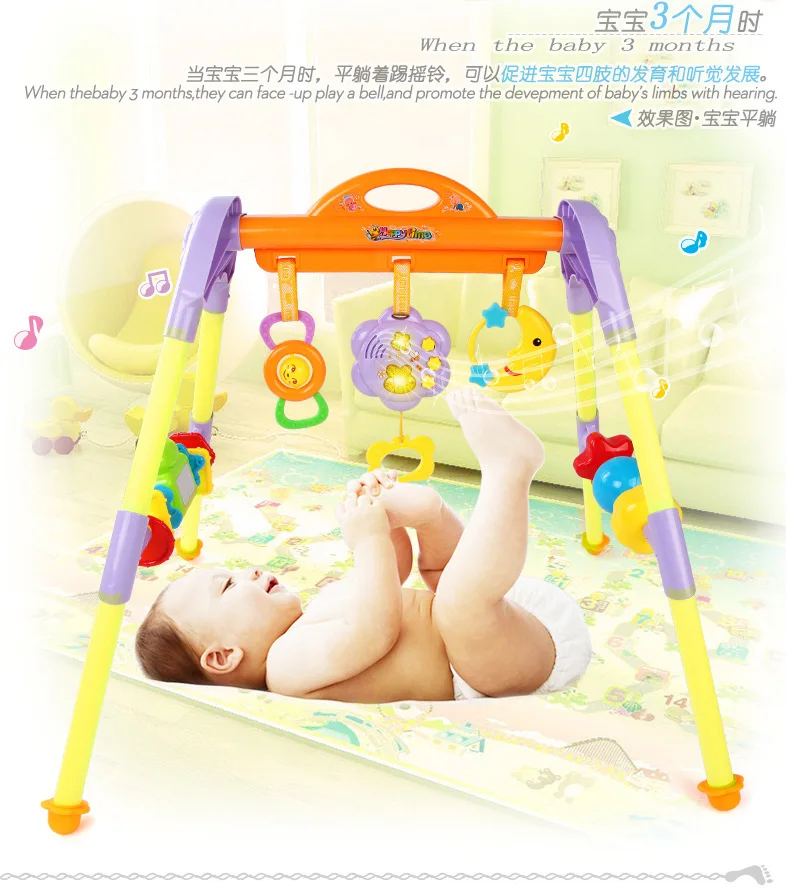 Youleen Infant Music Fitness Rack 0-2 Years Old Baby Early Childhood Toy Bed Bell Rattle Newborns Gift