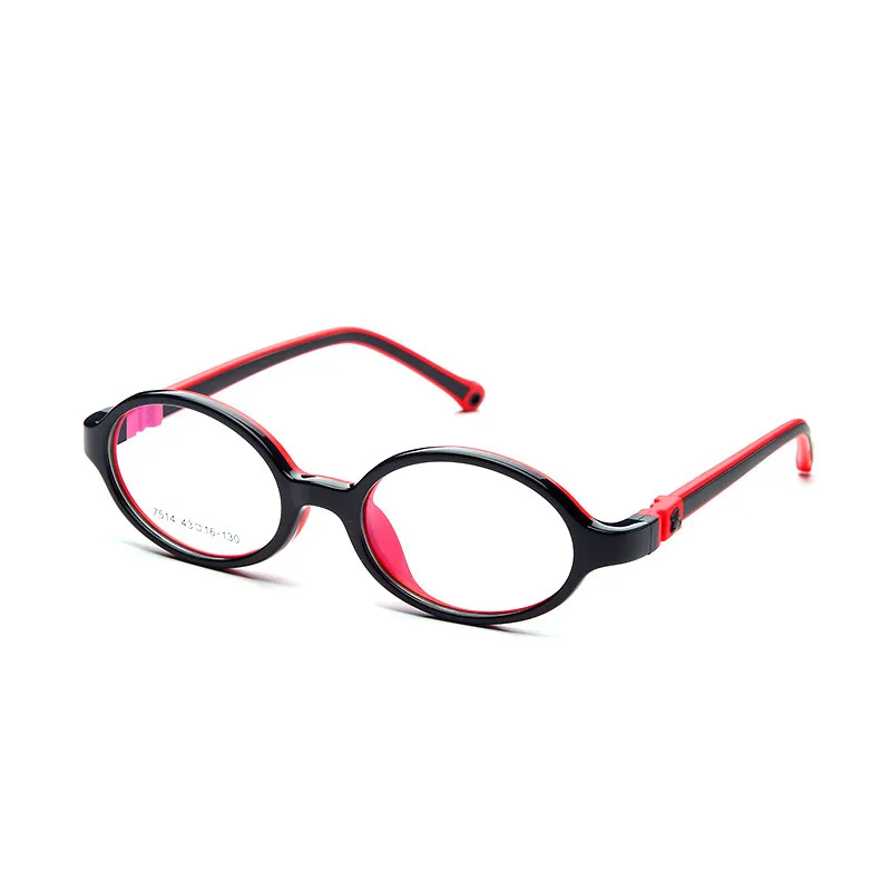 

New Style Fashion Soft Silicone CHILDREN'S Spectacle Frame Students TR90 Frame Wholesale Top Grade Children Glasses Frame 7514