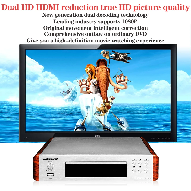 Nobsound dv 525 dvd плеер домашний HD детский evd vcd светодиодный дисплей usb HDMI мини DVD для