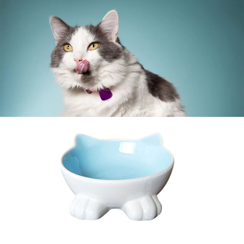 

Ceramic Pet Bowl Cat Puppy Feeding Supplies Double Pet Bowls Dog Food Water Feeder Dog Accessories Durable Multiple Color Option