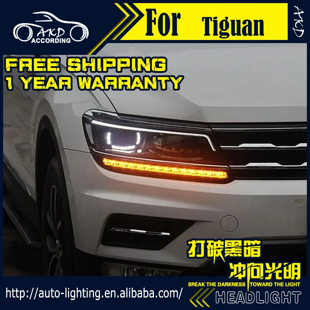AKD автомобильный стайлинг фары в сборе для VW Tiguan 2017New Bi Xenon светодиодный ные DRL HID