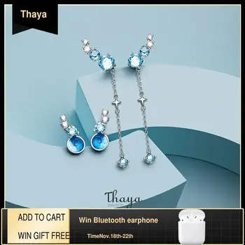 

Thaya Nebula Zircon Earrings Original Design Stud Earrings S925 Sterling Silver Long Line Earring For Womem Fine Jewelry