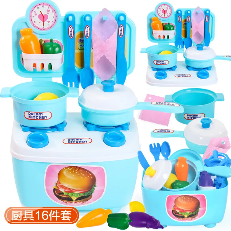 

New Style Children Model Kitchenware Kit Baby Play House Mini Small Dining Table Cooking Cook Kitchen Toy