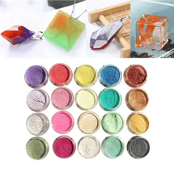 

20 Pcs/set Pearlescent Powder Manual DIY Jewelry Filler Crystal Mud Epoxy Resin Color Dye Pigment B85B