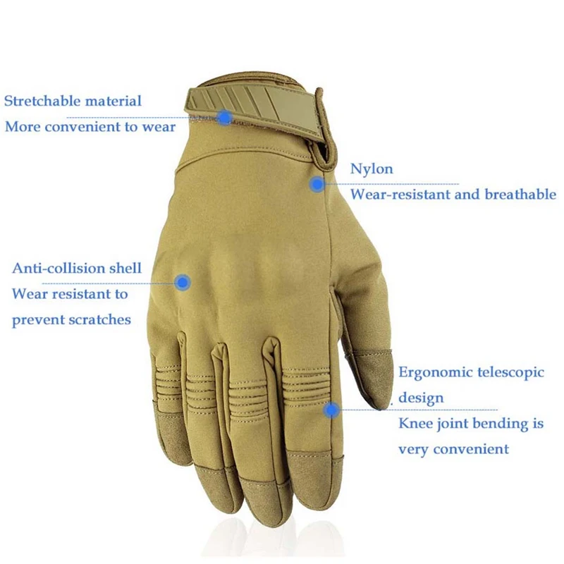 Touch Screen Camouflage Tactical Gloves Army Military Airsoft Outdoor Anti-slip Climbing Cycling Paintball Full Finger Gloves