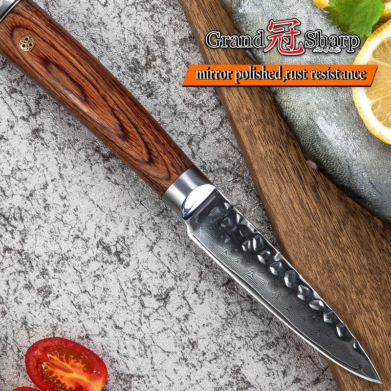 Набор кухонных ножей GRANDSHARP из 2 предметов, 67 слоев, vg10, японские Дамасские кухонные ножи, Santoku, нож для очистки овощей, поварские ножи, наборы, подарок