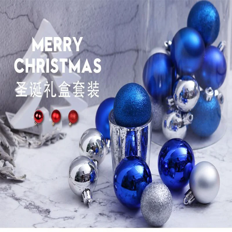 

24pcs/lot30/40mm Christmas Tree Ball Decoration Party Hanging Ornament Bauble Drop Pendant Xmas decorations for Home Gift