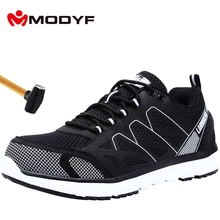 MODYF Для Мужчин's Сталь носком Рабочая безопасная обувь Легкий дышащий материал; Рабочая обувь анти-прокол Non-slip Светоотражающие Повседневное тапки