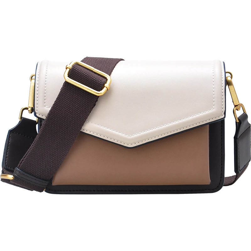 

Width Straps Oblique Satchel Package Woman 2019 Spelling Color Small Square Single Shoulder Fashion For New Design free shipping