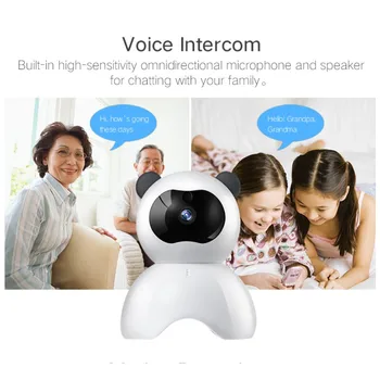 

Indoor WIFI Wireless IP Camera Voice Intercom Night-vision Mini Panda Shaped 2.0MP CMOS Surveillance Home Security Camera PD10