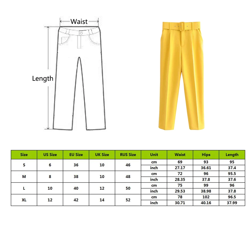 LITTHING, Одноцветный костюм, женские брюки с высокой талией, с поясом, с карманами, для офиса, женские брюки, модные, среднего возраста, розовые, желтые брюки