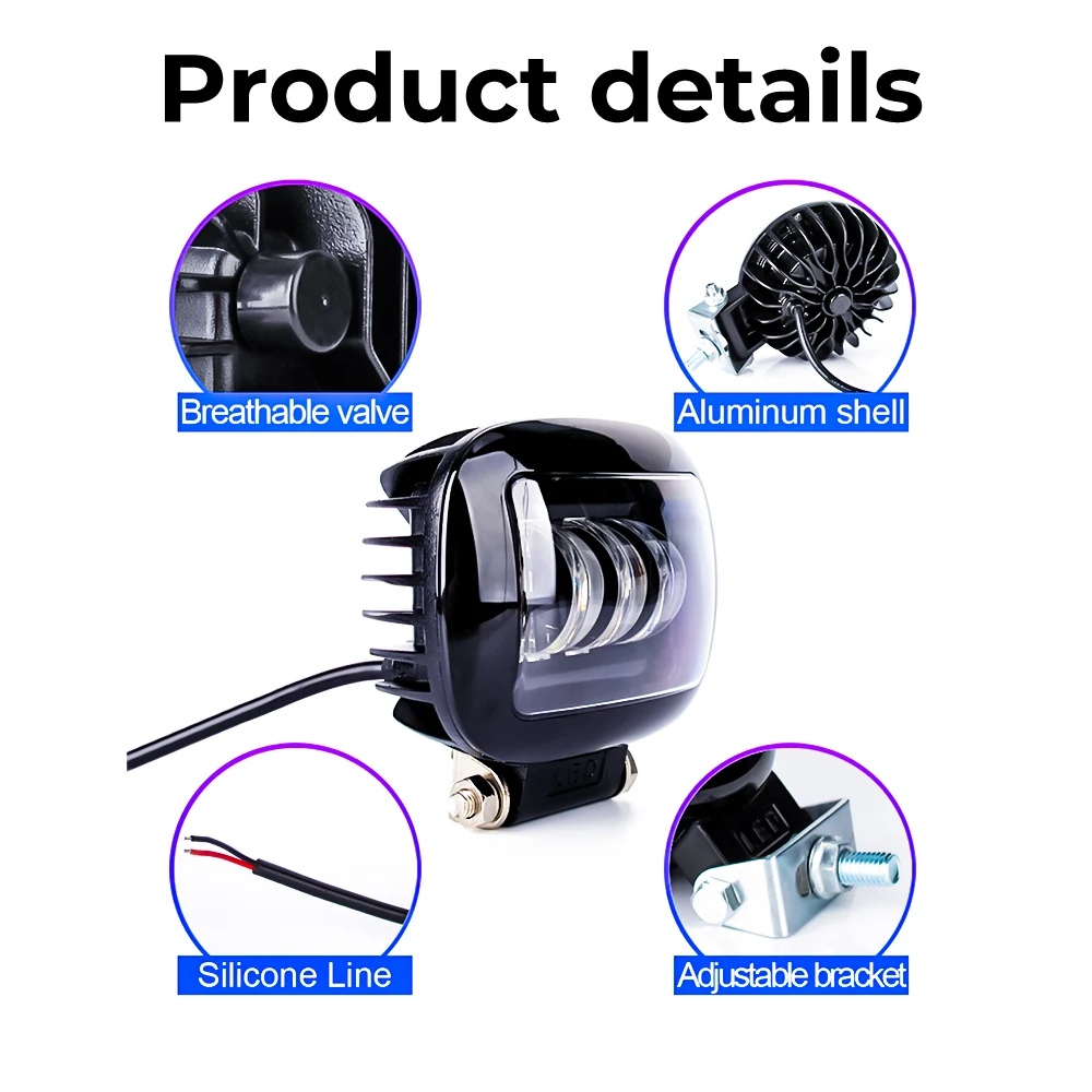 5 дюймов, 12 В, 6D линзы, Автомобильные светодиодные фонари, круглые квадратные для автомобилей, внедорожников, грузовиков, 4x4, внедорожников, мотоциклов, автомобилей, рабочие фары для вождения