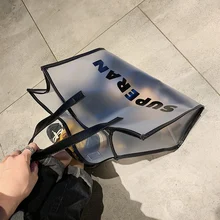 Большая сумка Senior sense, Женская Новинка, большая сумка, простая прозрачная сумка на одно плечо, модная, сумка, шоппинга