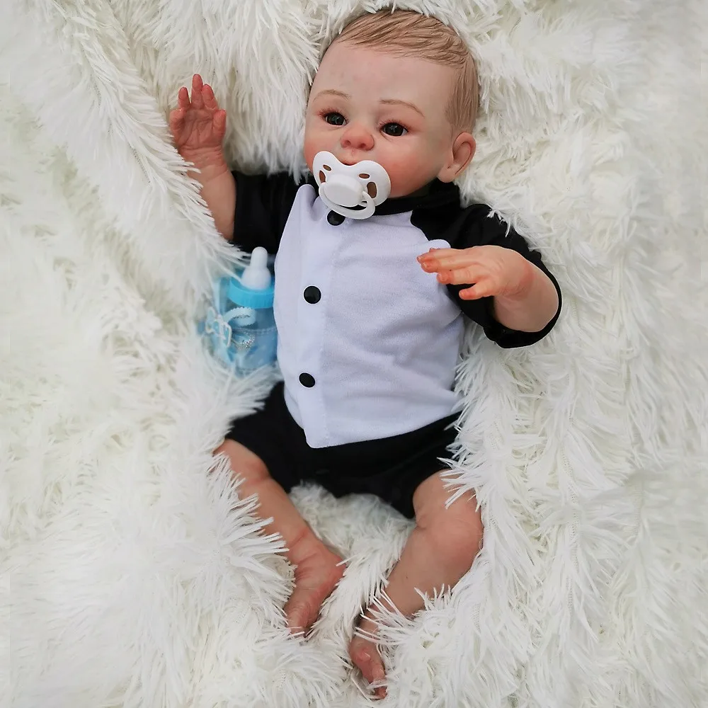 46 см реалистичные куклы NewbornBaby, силиконовая Детская кукла, очаровательные игрушки для младенцев, куклы для детей, подарки на день рождения, игрушки