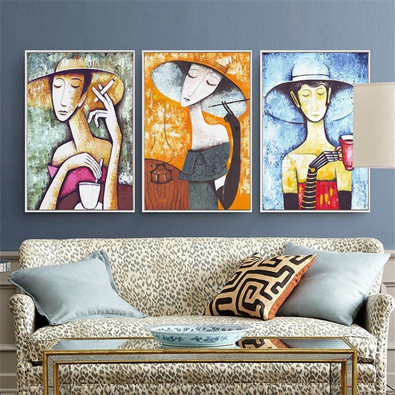 

Home Decoration Wall Art Print Pictures Abstract Picasso Nordic Style Watercolor Canvas Painting Modular Poster For Living Room