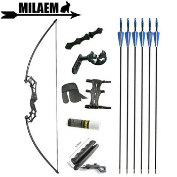 

53inch Archery Straight Bow 20-50lbs Takedown Recurve Bow and Arrow Set Target Shooting Hunting Accessories