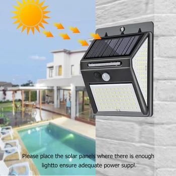 

Solar Light 140 LED PIR Motion Sensor Waterproof Sunlight 3 Modes Solar Power LED Waterproof Easy Installation Street Light