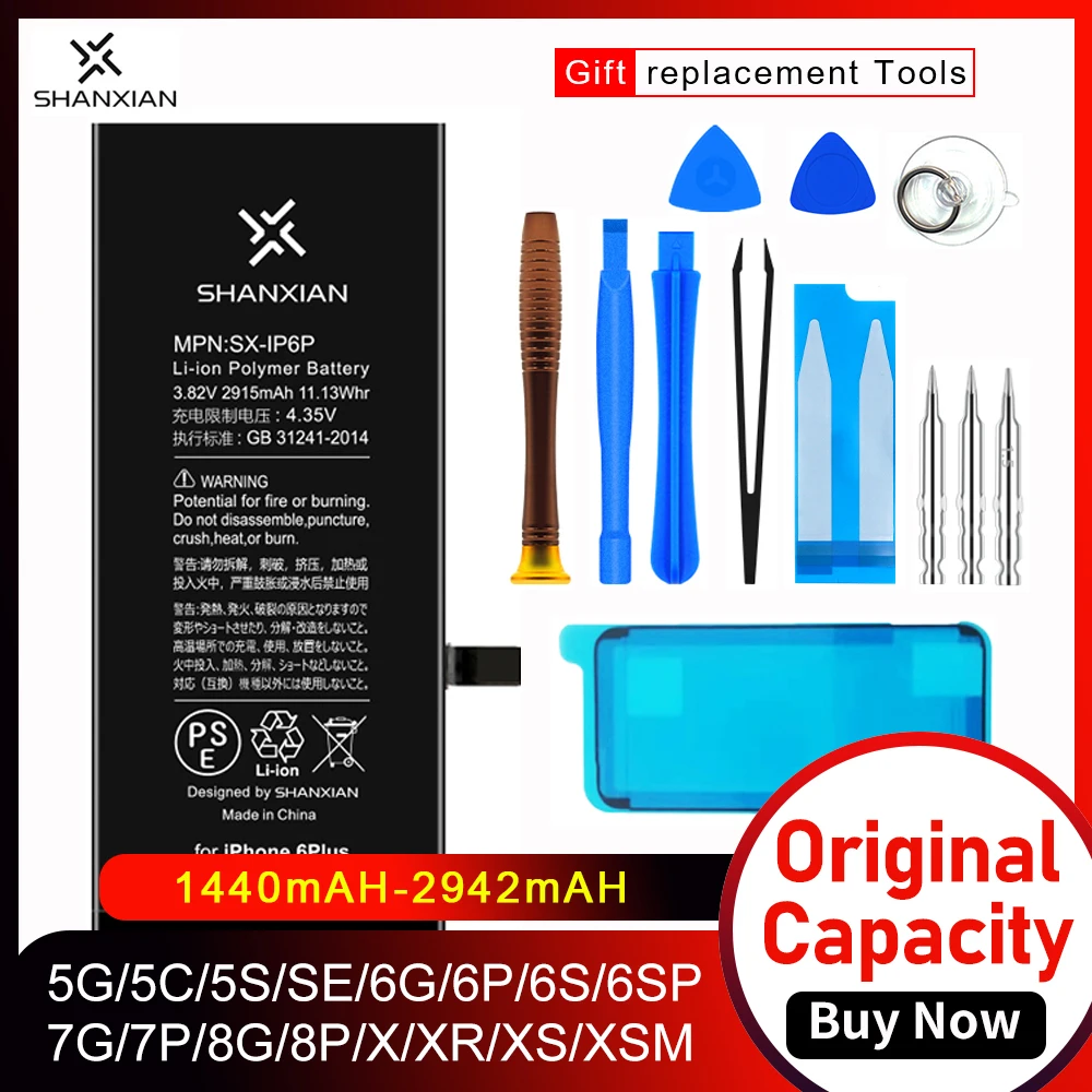 Shanxian Original Capacity Replacement Battery For Iphone 7 8 Plus With Opening Tool Kit Mobile Phone Batteries Aliexpress